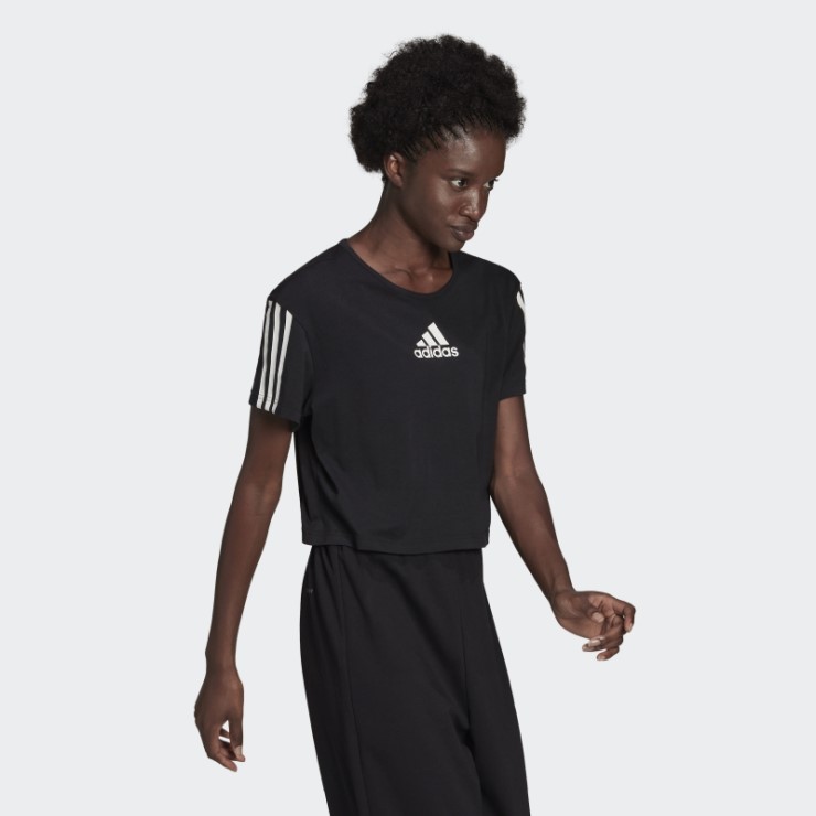 Adidas Aeroready Made For Training Crop Sport Camiseta Negra
