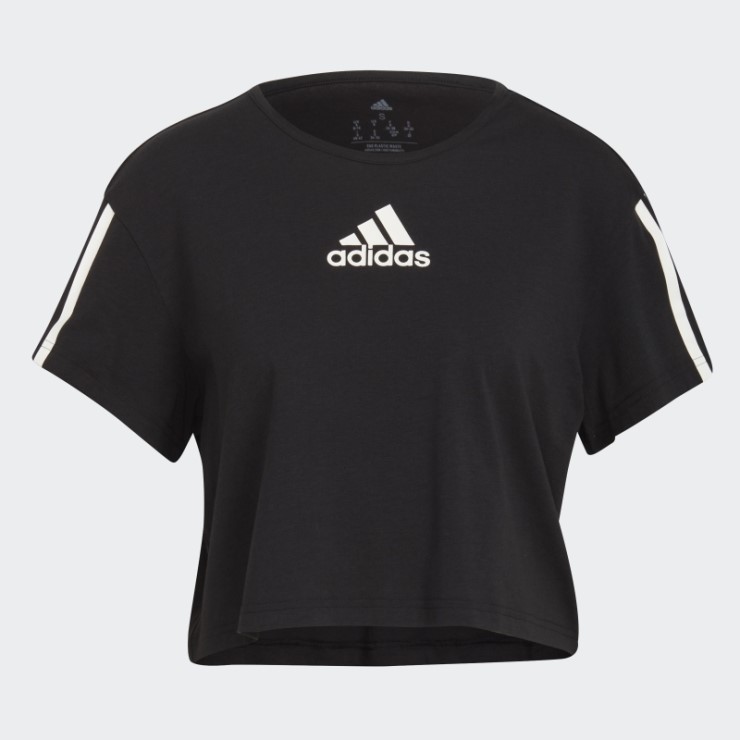 Adidas Aeroready Made For Training Crop Sport Camiseta Negra