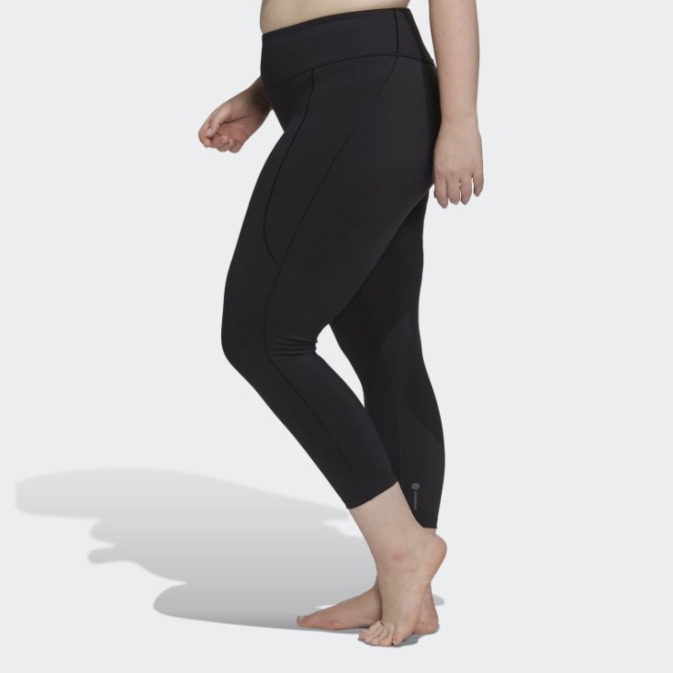 Negro Adidas Yoga Studio 7/8 Leggings (talla Grande) Caliente