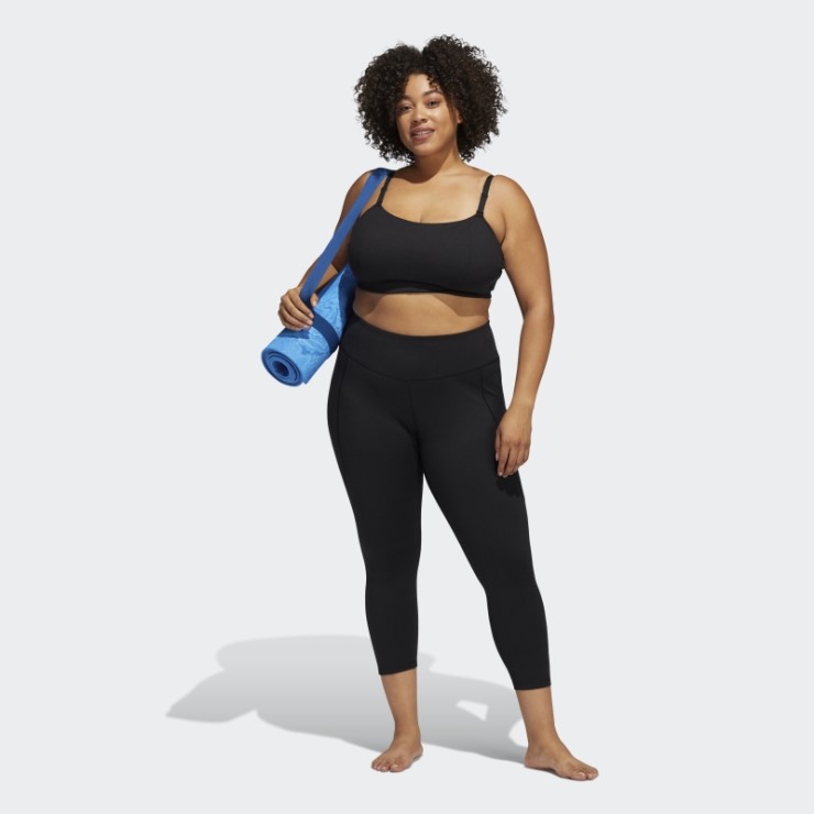 Negro Adidas Yoga Studio 7/8 Leggings (talla Grande) Caliente