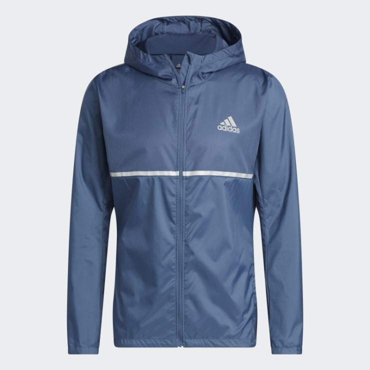 Poseer La Chaqueta De Correr Adidas Acero