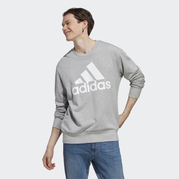 Sudadera Con Logo Grande De Rizo Francés Essentials Gris Medio Adidas