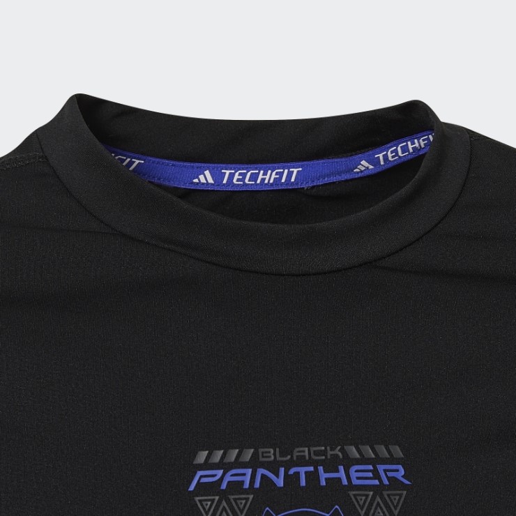 Camiseta Adidas Marvel Black Panther Techfit Manga Larga Negro