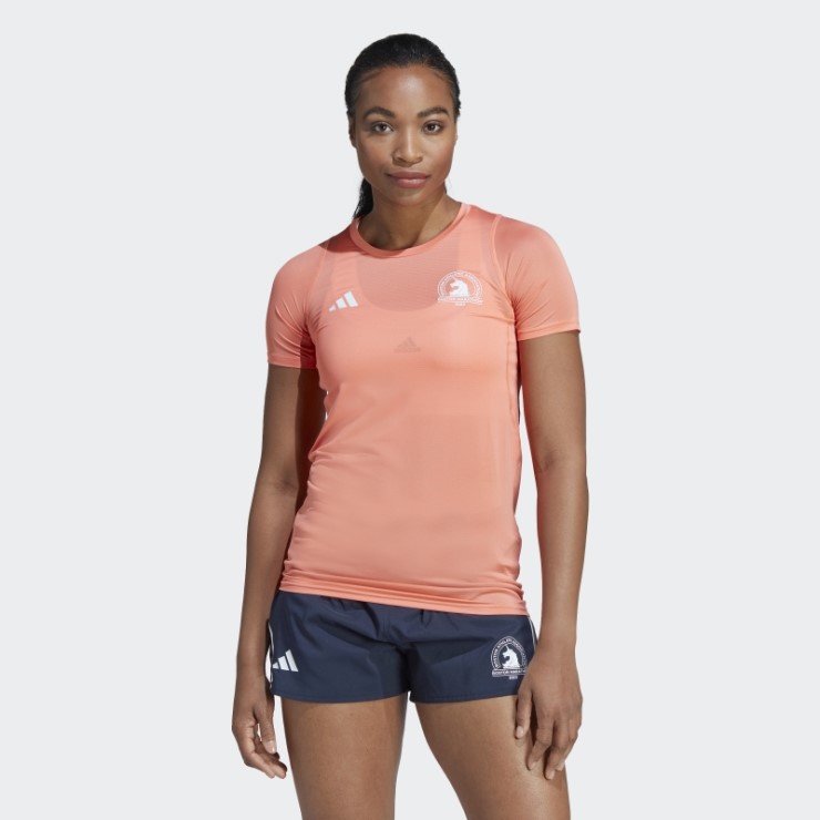 Camiseta Con Estampado Allover Boston Marathon 2023 Coral Adidas