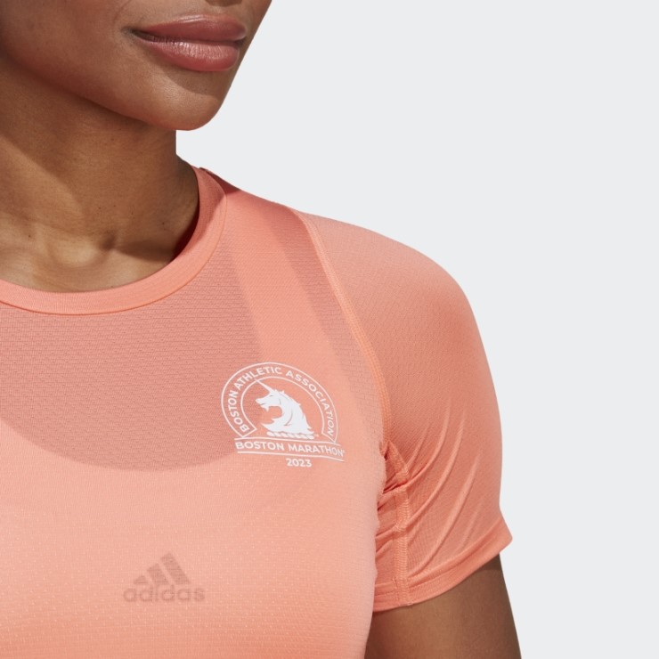Camiseta Con Estampado Allover Boston Marathon 2023 Coral Adidas