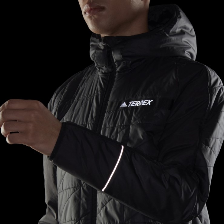 Chaqueta Negra Con Capucha Y Aislamiento Múltiple Adidas Terrex
