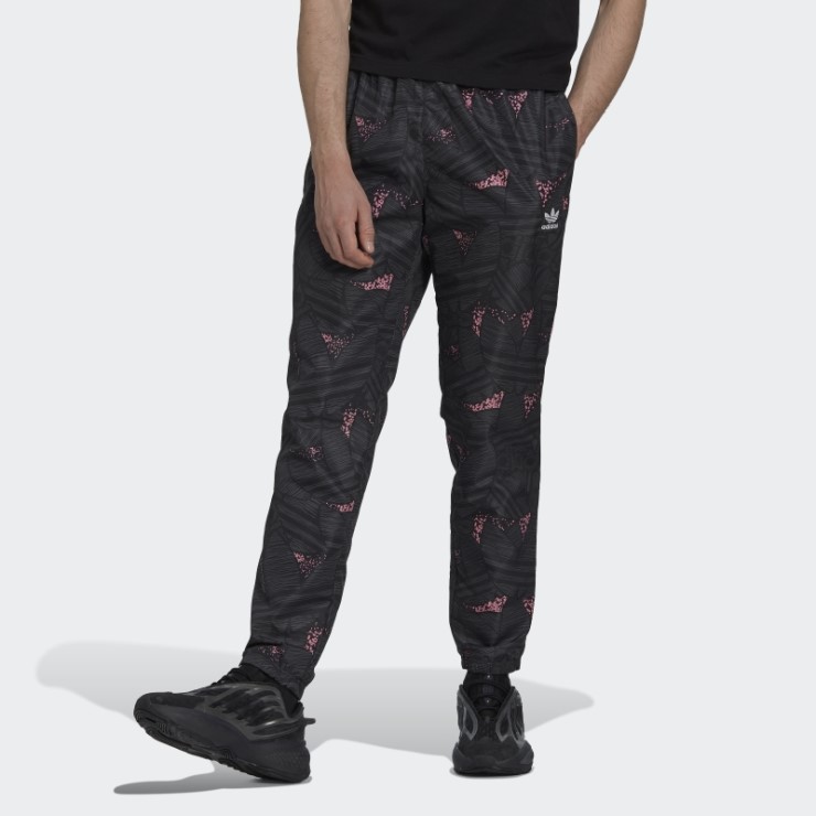 Adidas Rekive Trefoil Allover Print Pantalones De Chándal Caliente Negro