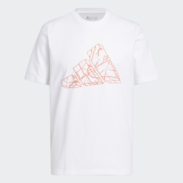 Camiseta Blanca Con Estampado De Baloncesto Pass Rock Adidas