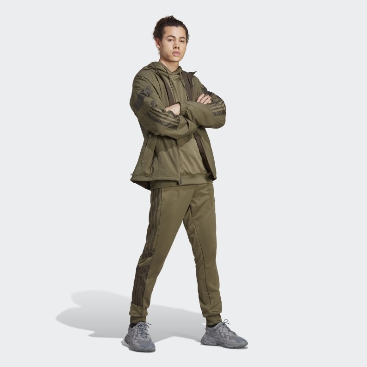 Verde Oliva Adidas Rekive Parte Inferior Del Chándal De Moda