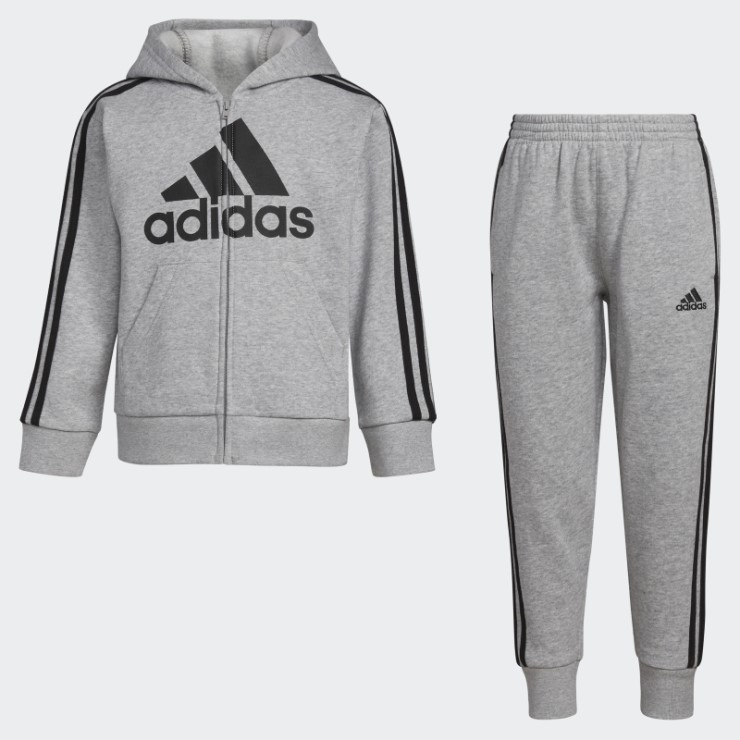 Conjunto De Chaqueta Con Capucha De Forro Polar Hthd Essential De Adidas En Carbón
