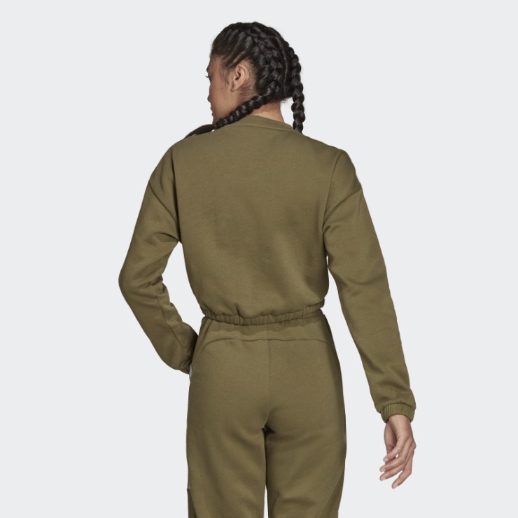 Sudadera Hyperglam Crop Crew Oliva Adidas