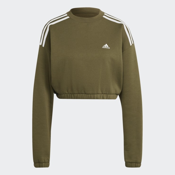 Sudadera Hyperglam Crop Crew Oliva Adidas