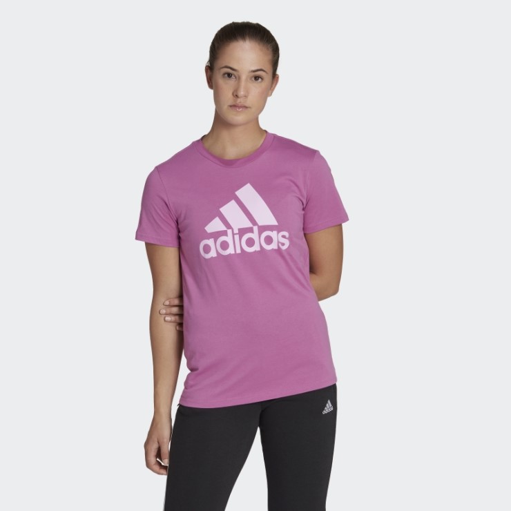 Adidas Camiseta Esencial Con Logo Lila