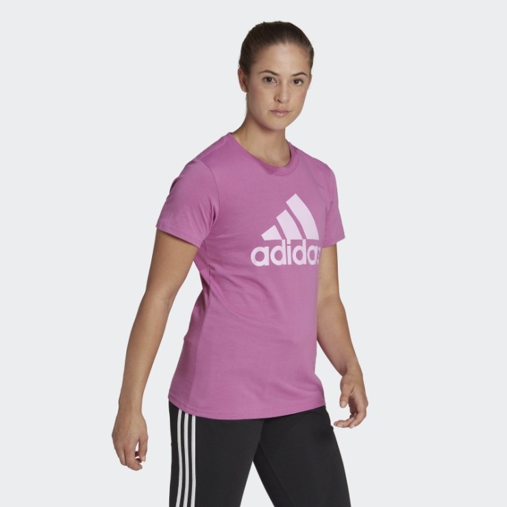 Adidas Camiseta Esencial Con Logo Lila