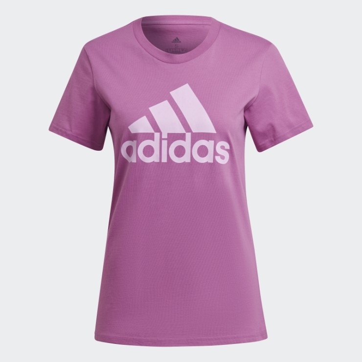 Adidas Camiseta Esencial Con Logo Lila