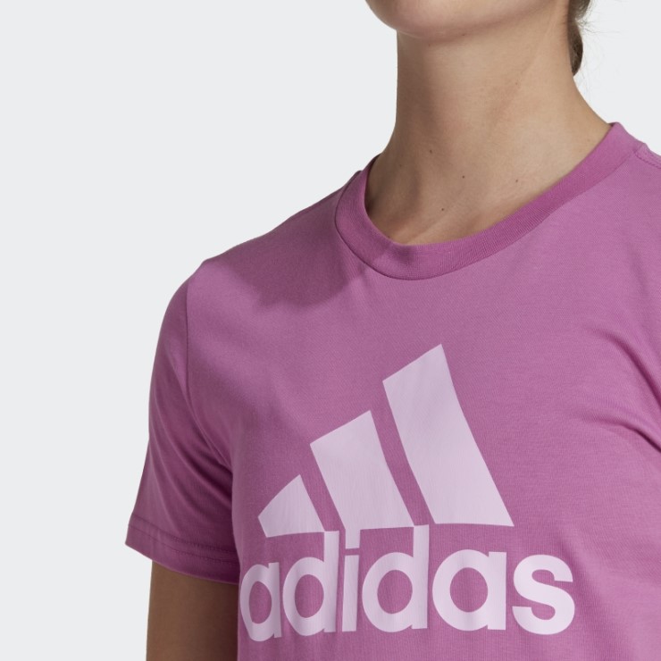Adidas Camiseta Esencial Con Logo Lila