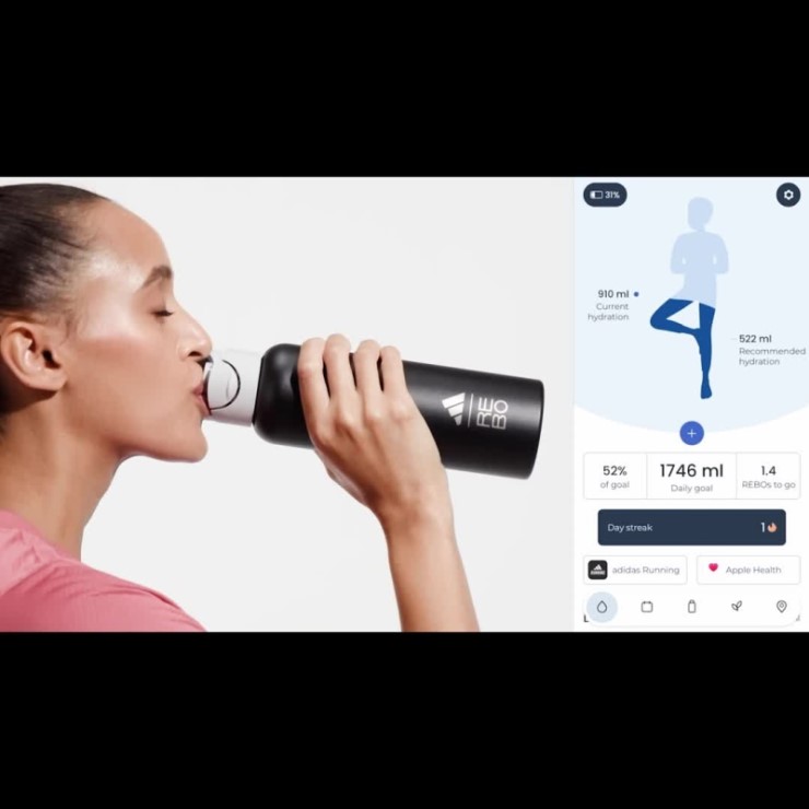 Botella Inteligente Adidas X Rebo Negra