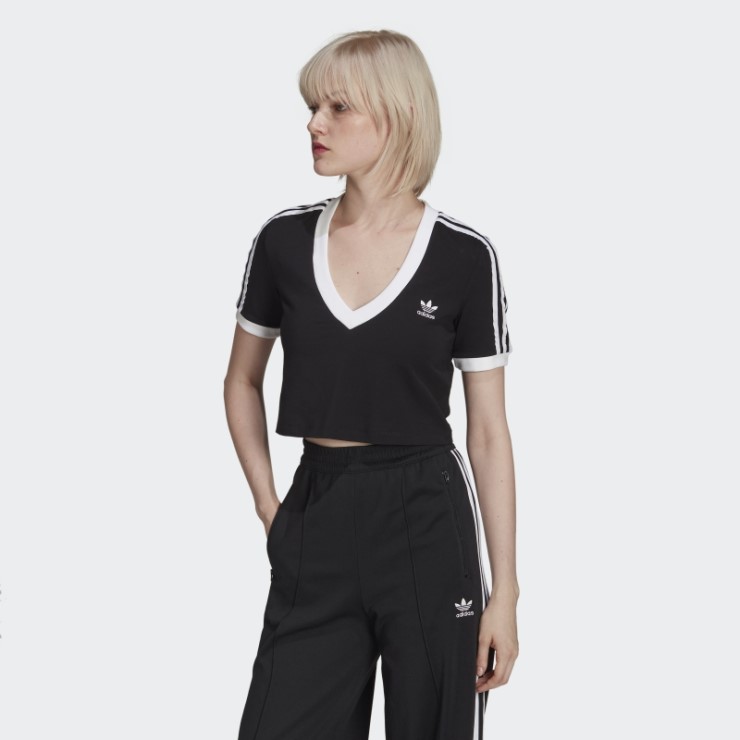 Camiseta Adicolor Classics Cropped Adidas Negro