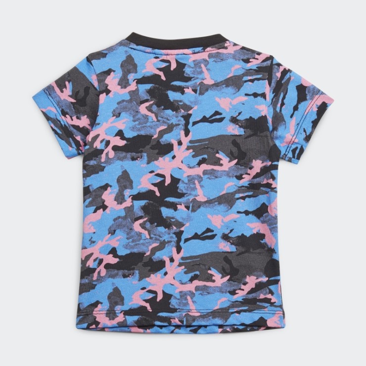 Camiseta Adidas Allover Print Camo Azul