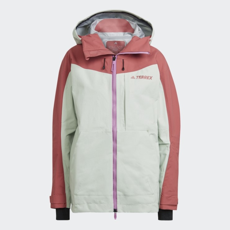 Adidas Terrex Chaqueta De Nieve De Nailon Posconsumo De 3 Capas Rojo