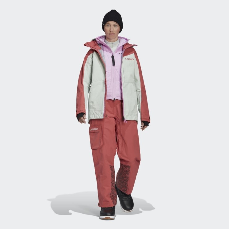 Adidas Terrex Chaqueta De Nieve De Nailon Posconsumo De 3 Capas Rojo
