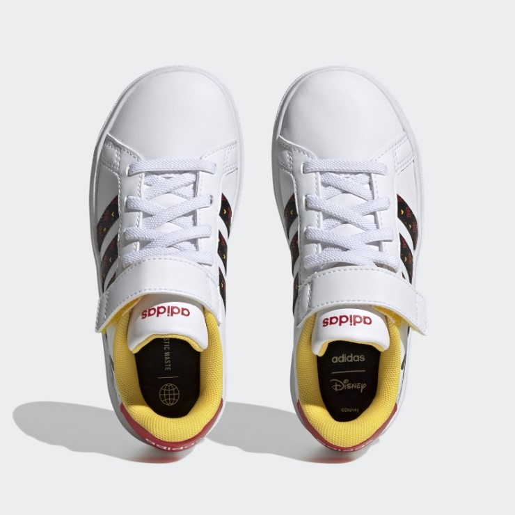 Adidas X Disney Grand Court Mickey Zapatillas Con Velcro Blanco Intenso