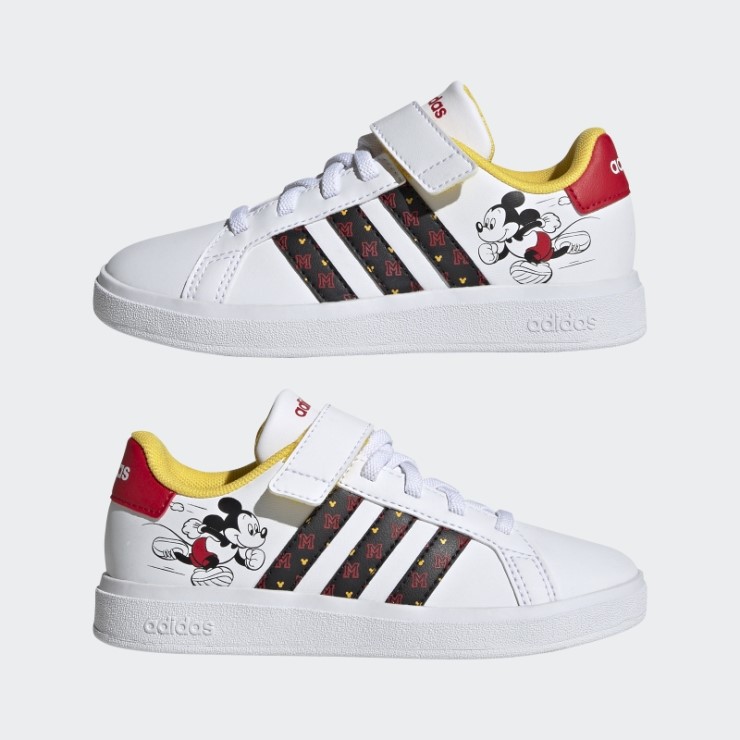 Adidas X Disney Grand Court Mickey Zapatillas Con Velcro Blanco Intenso