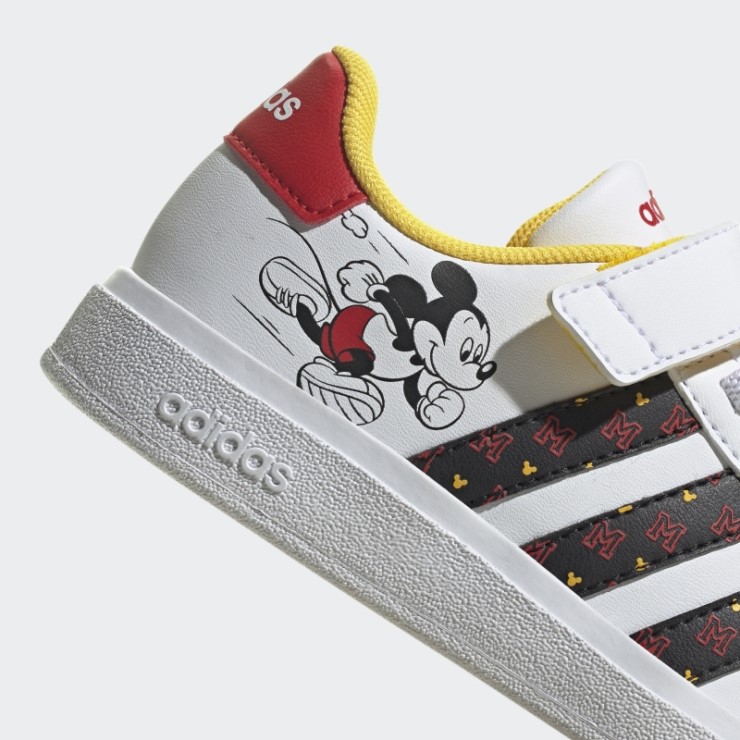 Adidas X Disney Grand Court Mickey Zapatillas Con Velcro Blanco Intenso