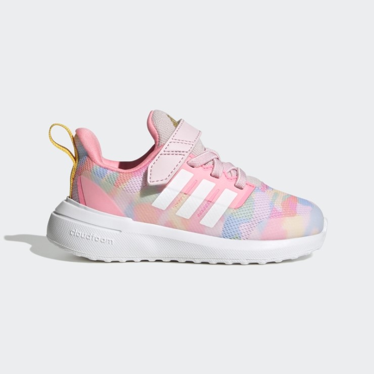 Elegante Oro Adidas Fortarun 2.0 Cloudfoam Deporte Corriendo Elástico Encaje Top Correa Zapatos