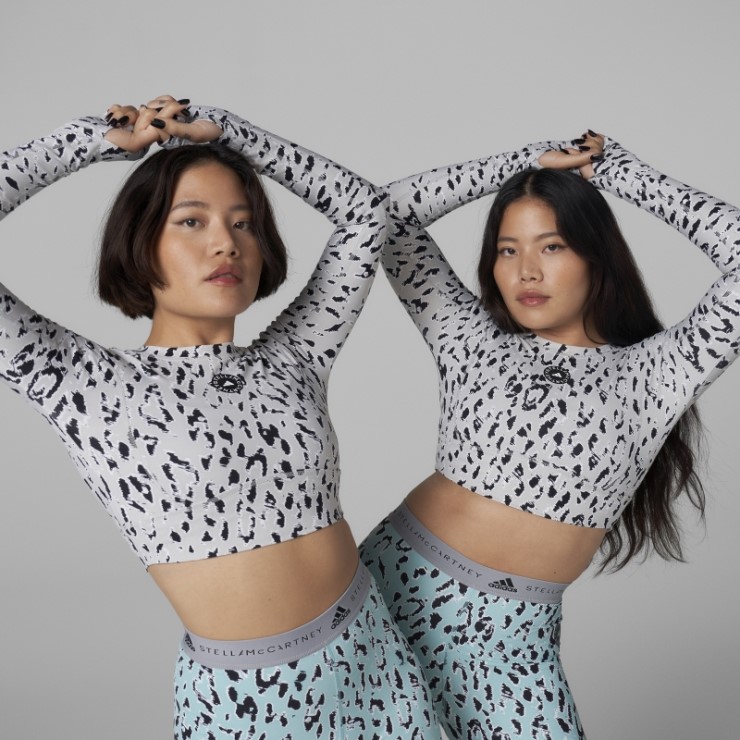 Gris Moda Adidas By Stella Mccartney Truestrength Top Corto De Manga Larga