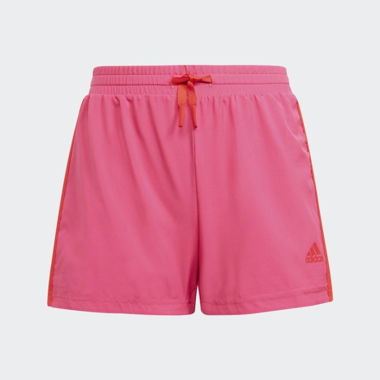 Pantalones Cortos De 3 Rayas Diseñados Para Mover Adidas, Magenta Real Caliente
