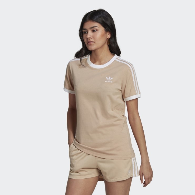Camiseta Adicolor Classics 3 Rayas Adidas Beige