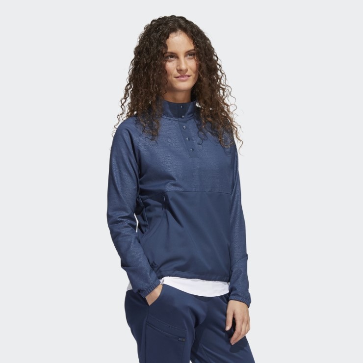 Jersey Con Broche De 1/4 En Relieve Adidas Azul Marino