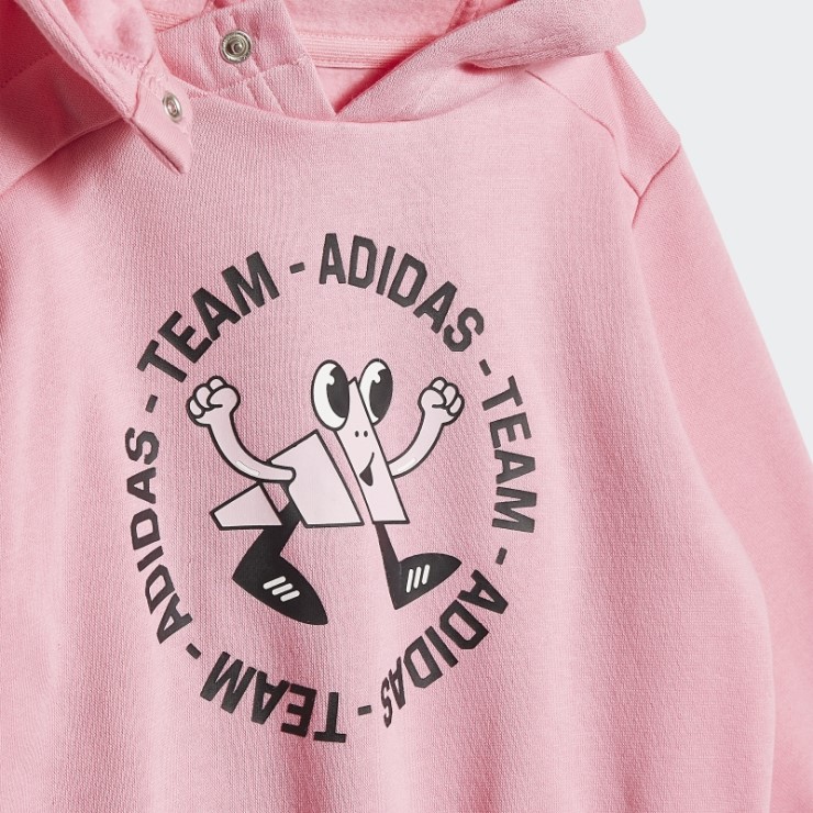 Conjunto De Joggers De Forro Polar Extragrande Rosa Del Equipo Adidas (género Neutral) Moda