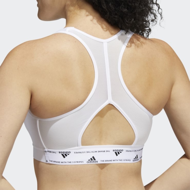 Sujetador Deportivo De Sujeción Media Powerreact Adidas Blanco