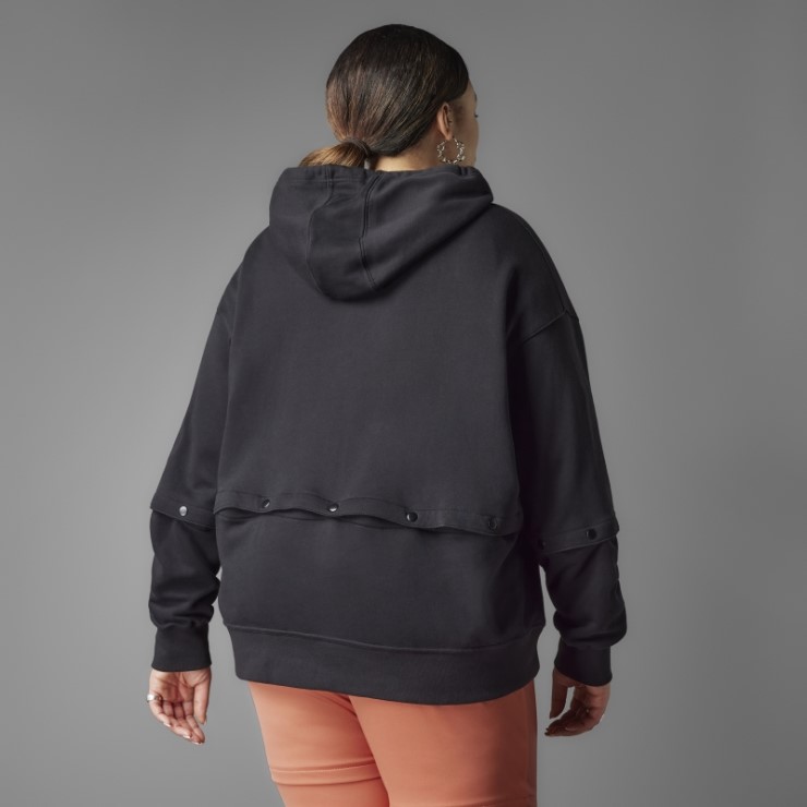 Sudadera Con Capucha Negra Adidas Always Original Con Botones A Presión (talla Grande)