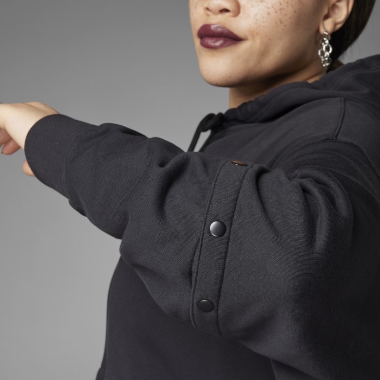 Sudadera Con Capucha Negra Adidas Always Original Con Botones A Presión (talla Grande)