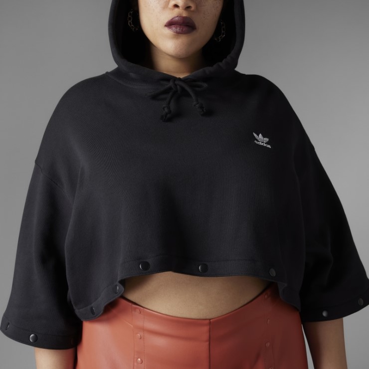 Sudadera Con Capucha Negra Adidas Always Original Con Botones A Presión (talla Grande)