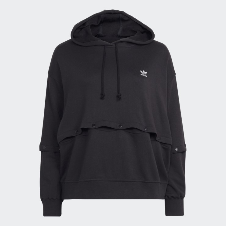 Sudadera Con Capucha Negra Adidas Always Original Con Botones A Presión (talla Grande)