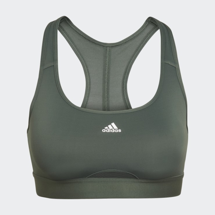 Sujetador De Entrenamiento De Sujeción Media Powerreact Verde óxido Adidas