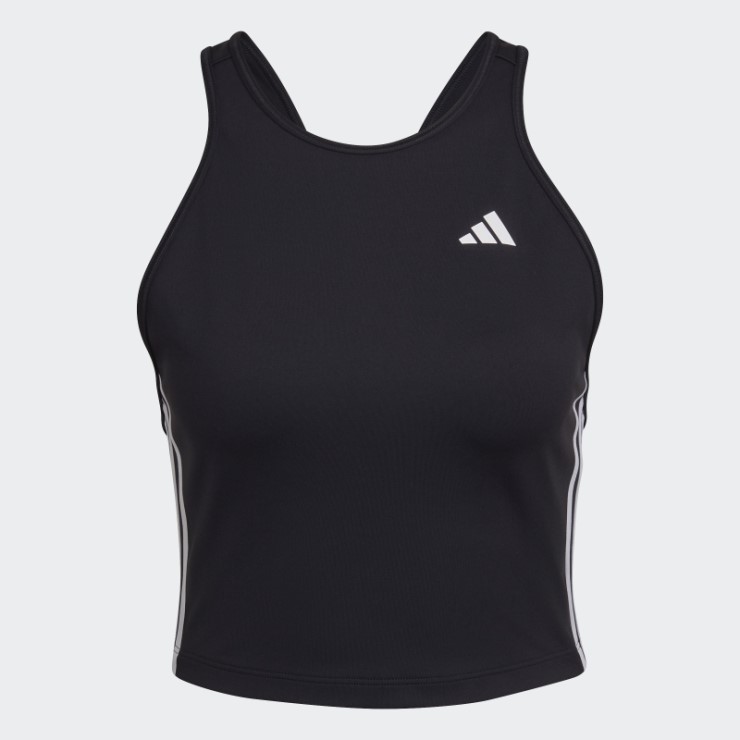 Camiseta Corta Sin Mangas Con 3 Rayas Aeroready Made For Training En Negro De Adidas