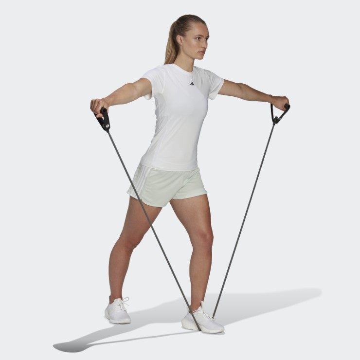 Adidas Pacer Shorts De Punto Verdes Con 3 Rayas