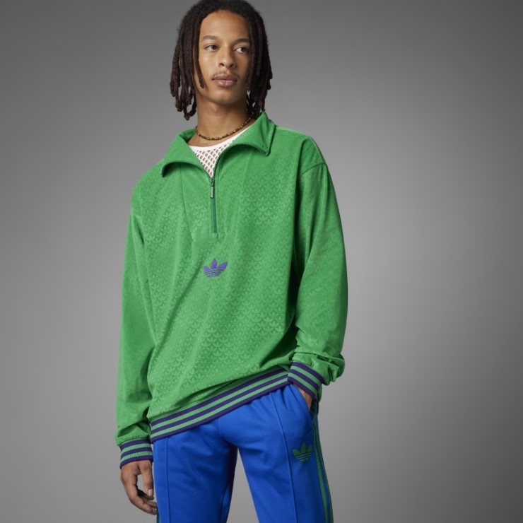 Camiseta Verde Adicolor Heritage Now Funnel Velour Adidas