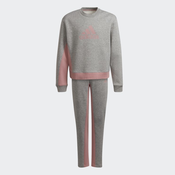 Logo De Sport Chándal De Algodón Adidas Gris Medio