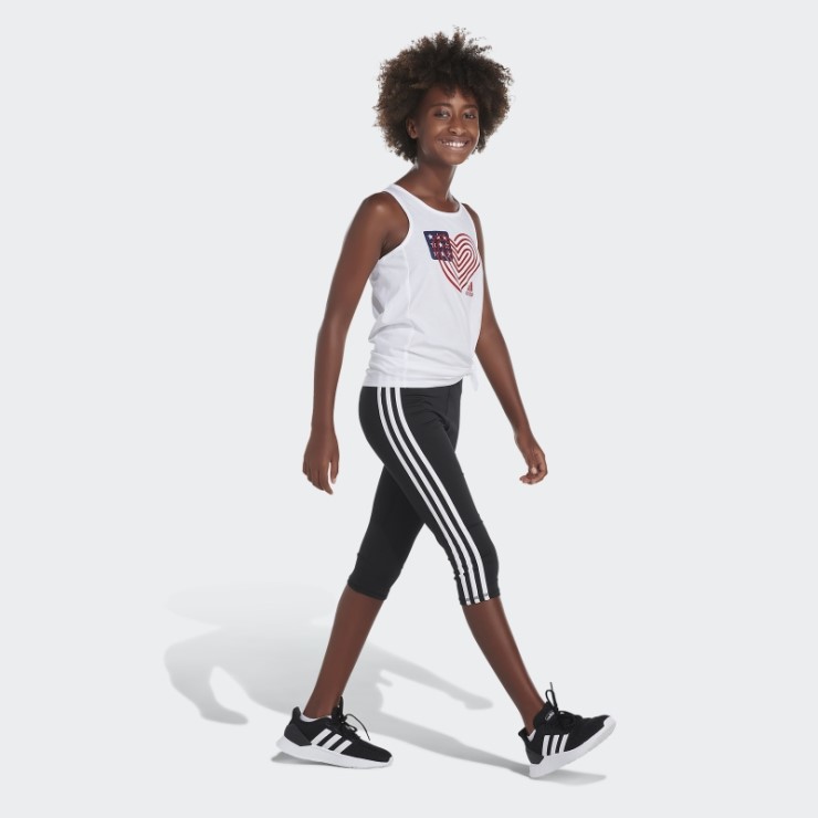 Adidas Camiseta Sin Mangas Blanca Con Lazo En El Frente