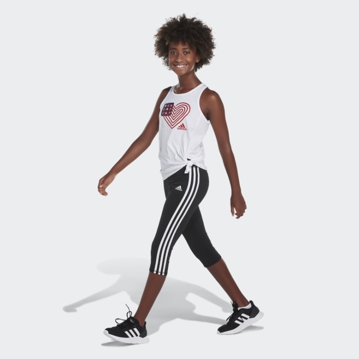 Adidas Camiseta Sin Mangas Blanca Con Lazo En El Frente