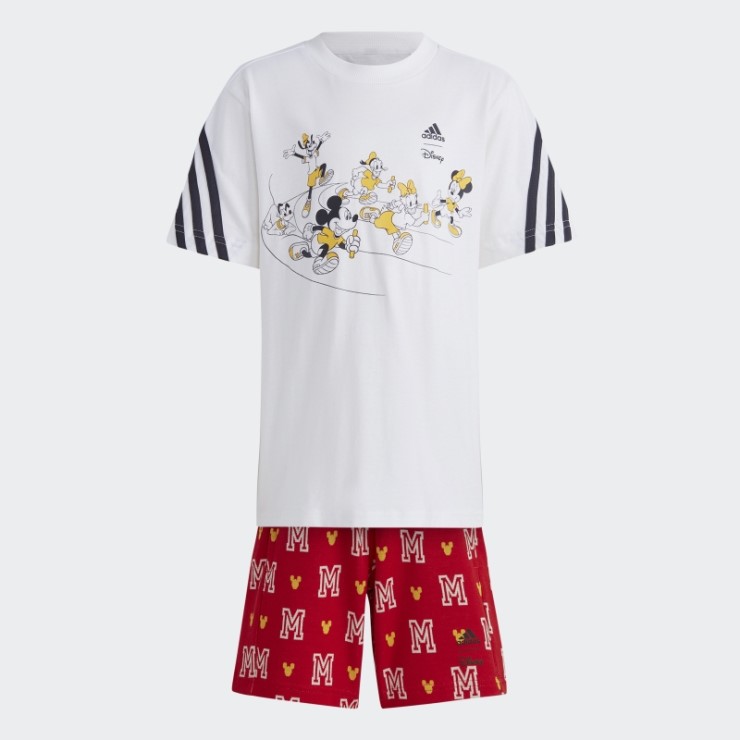 Adidas X Disney Mickey Mouse Conjunto De Camiseta Caliente Blanco