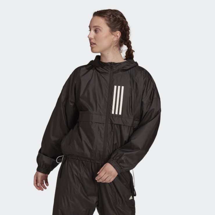 Negro Adidas Sportswear Wnd.rdy Chaqueta Tejida Caliente