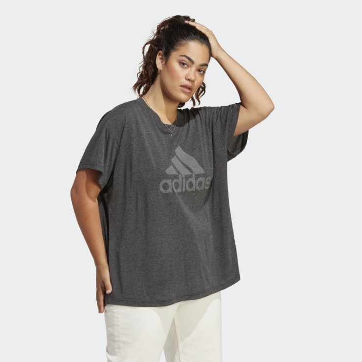 Camiseta Black Melange Adidas Future Icons Winners 3.0 (talla Grande)