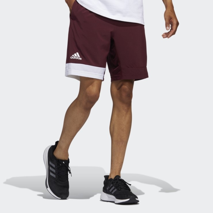 Pantalón Corto De Entrenamiento Con Bolsillos Granate Adidas